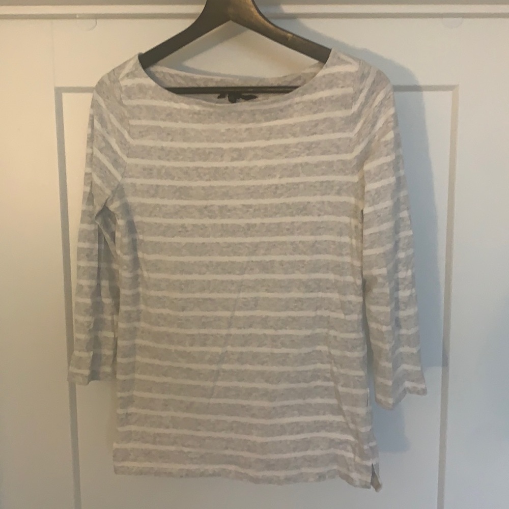 Gray stripe banana republic shirt